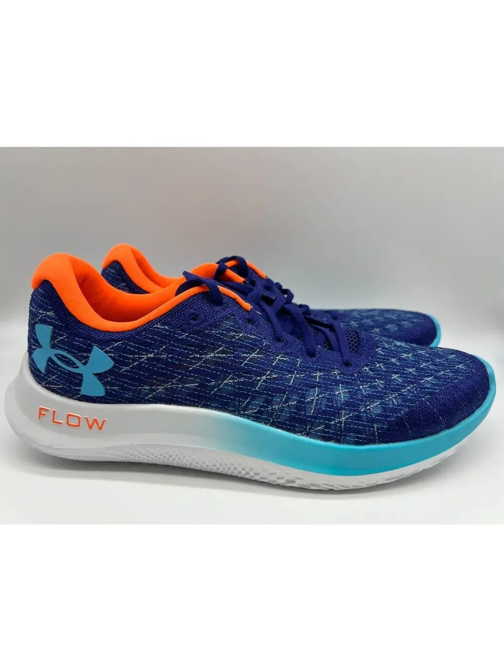 Under Armour Flow Velociti Wind 2 Running Sonar Blue Orange Blast Men's Size 13 - Picture 1 of 12